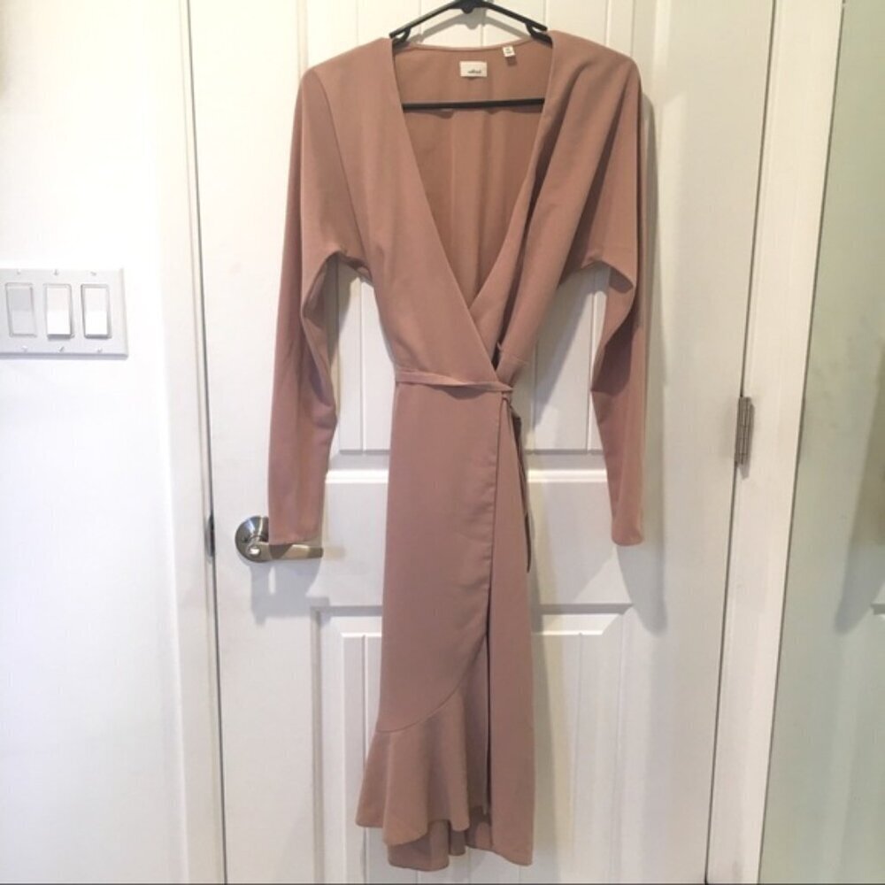Aritzia Wilfred Josie Wrap Dress Nude Roebuck Size XXS